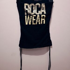 Rocawear Black Tube Top with Gold Logo